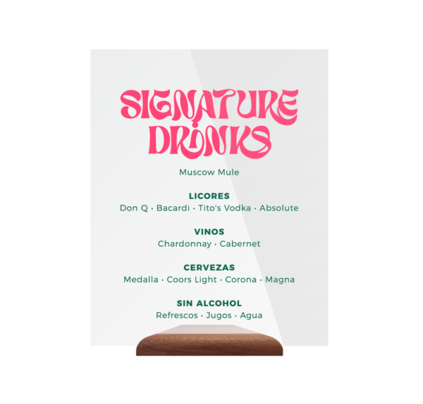 Acrylic Table Sign